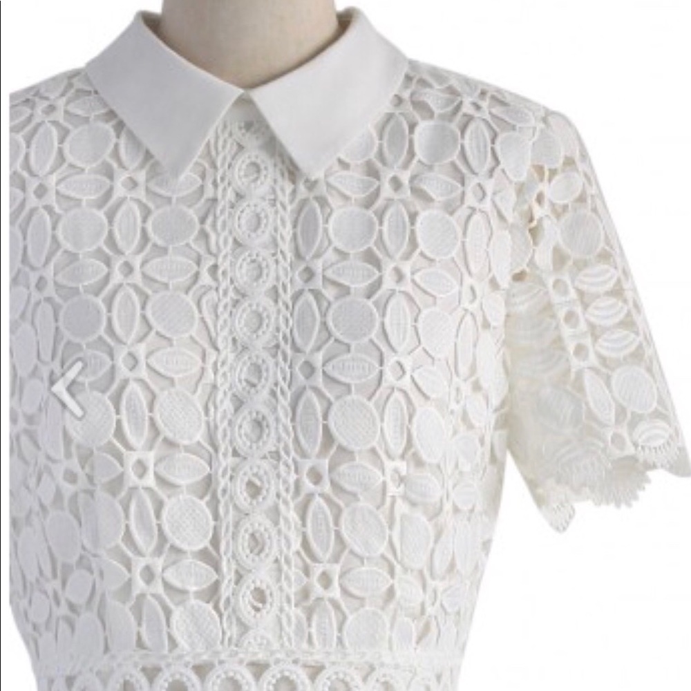 Chicwish Splendid Crochet White dress